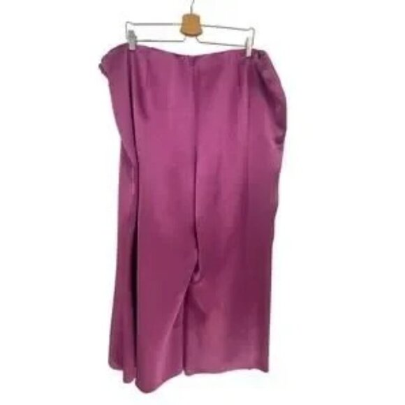 Vince Satin Wide Flare Pant Plus Size 20 NWT Purple $345 - Picture 6 of 7